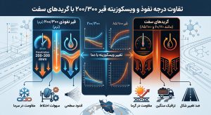 تفاوت درجه نفوذ و ویسکوزیته قیر ۲۰۰/۳۰۰ با گریدهای سفت
