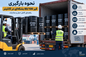 نحوه بارگیری قیر 80/100 بشکهای در کانتینر